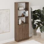 haaus Biblioteca Flint, cu Usi Inferioare si 2 Polite, Stejar Bronz, 70 x 32 x 196 cm (928803)