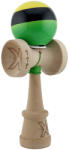 Flippy Kendama X Originala, Profesionala, Flippy, Super Sticky cu Cupe Mari KING SIZE V3, Gaura in Baza, Rulment Metalic, din lemn 18 cm, Ata 62 65 cm, Galben Negru Verde (teo-165430)