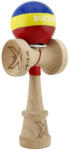 Flippy Kendama X Originala, Profesionala, Flippy, Tricolor Edition BUCURESTI, Super Sticky cu Cupe Mari KING SIZE V3, Rulment Metalic si Gaura in Baza, din Lemn 18 cm, Ata 62 65 cm, Multicolor (teo-164351)