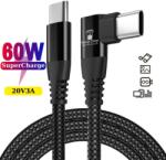 Prestige Charge Cablu USB-C la USB-C PD 60W PRESTIGE CHARGE, Transfer Date si Incarcare SuperFastCharge 25W/45W, Cap Unghi 90°, Compatibil Telefon/Tableta, 3m, Negru