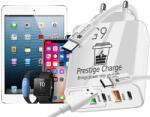 Prestige Charge Incarcator Retea 5 Porturi PRESTIGE CHARGE, Total 65W Fast Charge, 2 x USB-C PD si 3 x USB, cu 2 Cabluri Incluse (USB-C la USB-C 60W + USB la USB-C 18W), Compatibil Telefon/Tableta, Alb