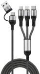 Prestige Charge Cablu incarcare 6 in 1, PRESTIGE CHARGE, FastCharge 30W , USB & USB-C la USB-C & LIGHTNING & MICRO-USB, 1.2m, negru, universal