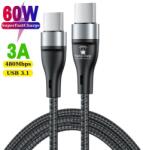 Prestige Charge Cablu USB-C la USB-C PD 60W PRESTIGE CHARGE, Transfer Date si Incarcare SuperFastCharge 25W/45W, Compatibil iPhone 15/16/17, Samsung si Tableta, 1m, Gri