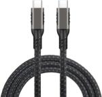 Prestige Charge Cablu USB-C 3.2 100W PRESTIGE CHARGE, Transfer 20Gbps & Video 4K@60Hz, PD 3.0, compatibil Thunderbolt 3, Laptop, Tableta, iPhone 15/16/17, 2m, Negru textil