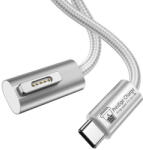 Prestige Charge Cablu de Incarcare USB-C la MagSafe 2, PRESTIGE CHARGE, 100W, cap unghi 90, pentru Apple Macbook Air / Pro, Indicator LED, 1.8m, Alb