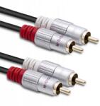 Qoltec 2xRCA/2xRCA kábel 2m fekete Qoltec sztereó audio Hi-Fi Tv Aux tuner (52337)