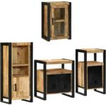 vidaXL Комплект мебели за баня 4 бр. Кафяво 55 x 35 x 60 см (3305686)