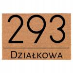 TabPrint Lábtörlő Ajtó Alá Kókusz Bézs 40X60 Házszám És Utca (NUMER DOMU I ULICA)