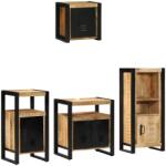 vidaXL Комплект мебели за баня 4 бр. Кафяв и черен 55 x 35 x 60 см (3305638)