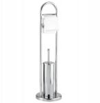 WENKO Papírtartó Állvány Wc Kefe Tartó 2W1 Wenko fém szett (16993100)