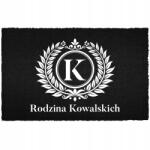 TabPrint Lábtörlő Fekete 40X60 Az Ön Monogramja Személyre Szabott Otthon Belső Trend (WYCIERACZKA KOKOSOWA CZARNA TWOJE INICJAŁY)