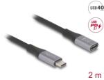 Delock 81202 USB kábel USB4 Gen 2x2 2 M USB C Fekete, Szürke (81202)