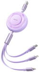Mcdodo Mcdodo Cablu 3 in 1 USB la Lightning, MicroUSB si Type-C Super Fast Charging, 66W, 1.2m, Mov (CA-3731)