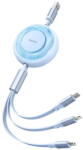 Mcdodo Mcdodo Cablu 3 in 1 USB la Lightning, MicroUSB si Type-C Super Fast Charging, 66W, 1.2m, Albastru (CA-3732)