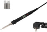 Somogyi Elektronic FPL 80W LCD digitális kijelzős hőfokszabályozós digitális forrasztópáka, szabályozható hőmérséklet (180-480 °C), 230 V / 80 W, kerámia fűtőelem