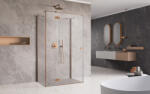 Radaway ? Essenza Brushed Copper ? KDJ+S ? szögletes ? szálcsiszolt réz zuhanykabin 90x90 átlátszó jobbos