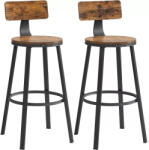 Vasagle Bárszék 2 Db Magas Konyhai Étkező Szék, Rusztikus Barna, 73 Cm Ülésmagasság - fizz
