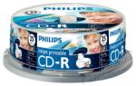 Philips CD-R80IW 52x nyomtatható cake box lemez 25db/csomag