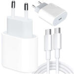 Apple MHJE3ZM/A, MD3J4ZM/A hálózati töltőadapter, töltőfej (USB-C, 20W) adatkábel, töltőkábel (USB-C to Lightning, 60W) fehér, gyári