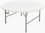 ROJAPLAST összecsukható, hordozható műanyag körasztal fém lábak, 152 cm - fehér (DS/ZY152)