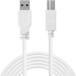 Sandberg 509-23 USB kábel USB 3.2 Gen 1 (3.1 Gen 1) 1, 8 M USB A USB B 5 Gbit/s Fehér (509-23)