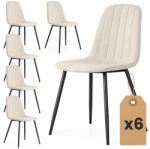 AKORD AKORD LUMO Tapicerowane Welurowe Székek Bézs Fekete Lábakkal 6 db (AKO-6xLUMOBEI)