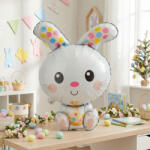  Húsvéti lufi - nyuszi - alumínium fólia - 78 cm (57979) (57979)