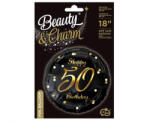 GoDan Balon Folie Model Happy 50 Birthday Negru cu Aur 45 cm GD1972 Baloane folie (GD1972)