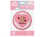GoDan Balon Folie Baby Girl, Model 1st Birthday 36 cm roz GD1962 Baloane folie (GD1962)
