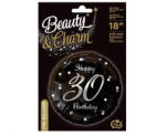 GoDan Balon Folie model Happy 30 Birthday Negru cu Argintiu 45 cm GD1970 Baloane folie (GD1970)