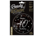 GoDan Balon Folie Model Happy 40 Birthday Negru cu Argintiu 45 cm GD1971 Baloane folie (GD1971)