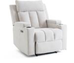  Elektromos fekvőfotel, relax fotelágy két pohártartóval, bézs szövet ( JN-D8005A51-ELEC)