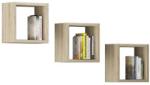  RAFTURI DE PERETE K 25x25cm SET 3 BUCĂȚI STEJAR SONOMA Raft
