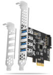 AXAGON I/O bővítőkártya Axagon PCEU-43RS PCIE CONTROLLER 4x USB 3.2 gen1, UASP, LP (PCEU-43RS)