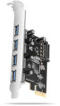 AXAGON I/O bővítőkártya AXAGON PCEU-430RS PCIe vezérlő 4x ext. USB-A 5Gbps port (PCEU-430RS)