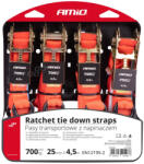 AMiO Racsnis Heveder Készlet 4db 700kg 25mm 4m (0502496)