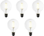 LUEDD 5 db-os E27 LED izzó készlet G95 átlátszó filament 3.8W 806 lm 3000K (03404)
