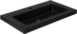 Cerano - Ovo öntött márvány mosdó - túlfolyóval - matt fekete - 60, 5x46, 3 cm