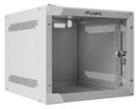 Lanberg 10" fali rack szekrény 4U/280X310, üvegajtó, lapraszerelt, szürke
