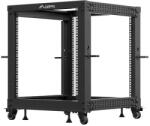Lanberg 19" 12U 600x600-1100 állítható rack keret, fekete (OR01-6112-B) - 3bnetwork