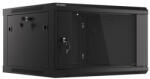 Lanberg 19" fali rack szekrény 6U/600X600 lapraszerelt, fekete V2