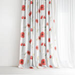 Goldea draperie decorativă luca - maci roșii 200x150 cm