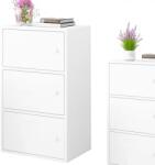 Muvu Modern Tágas Komód Szekrény Fehér Skandináv Loft Retro 3 Polc (NOWOCZESNA POJEMNA KOMODA)