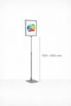  Stand Aluminiu Telescopic Reglabil 1100-1400 mm Gri - Suport Inalt de Podea pentru Afisare (SATR1100)
