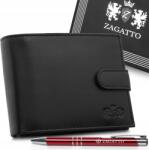 Zagatto Férfi bőr pénztárca fekete vízszintes valódi bőr Rfid védelem Zagatto (ZG-N992L-F2)