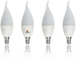 Esperanza Set 4 becuri LED E14 3W 260lm, tip flacara T37, lumina calda, clasa A+, 30.000h (ELL148-5901299927212)