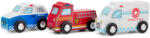 4bambini Set de vehicule de salvare mini din lemn New Classic Toys, 3 buc (CLAS11933)