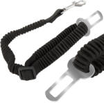 VERK GROUP Állítható és Rugalmas Biztonsági Autós Kutyahám Karabínerrel, Fekete Színben (19258)