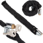 Verk Group Rozsdamentes acél motor és kerékpár lánczár, időjárásálló, 100 cm, 2 kulccsal (14364)