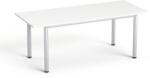 MAYAH Tárgyalóasztal, szürke fémlábbal, 80x190 cm, MAYAH Freedom SV-42 fehér (SV-B819 F/ IBXA42F)